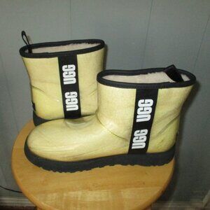 UGG Clear Faux Fur Lined Rubber Boots